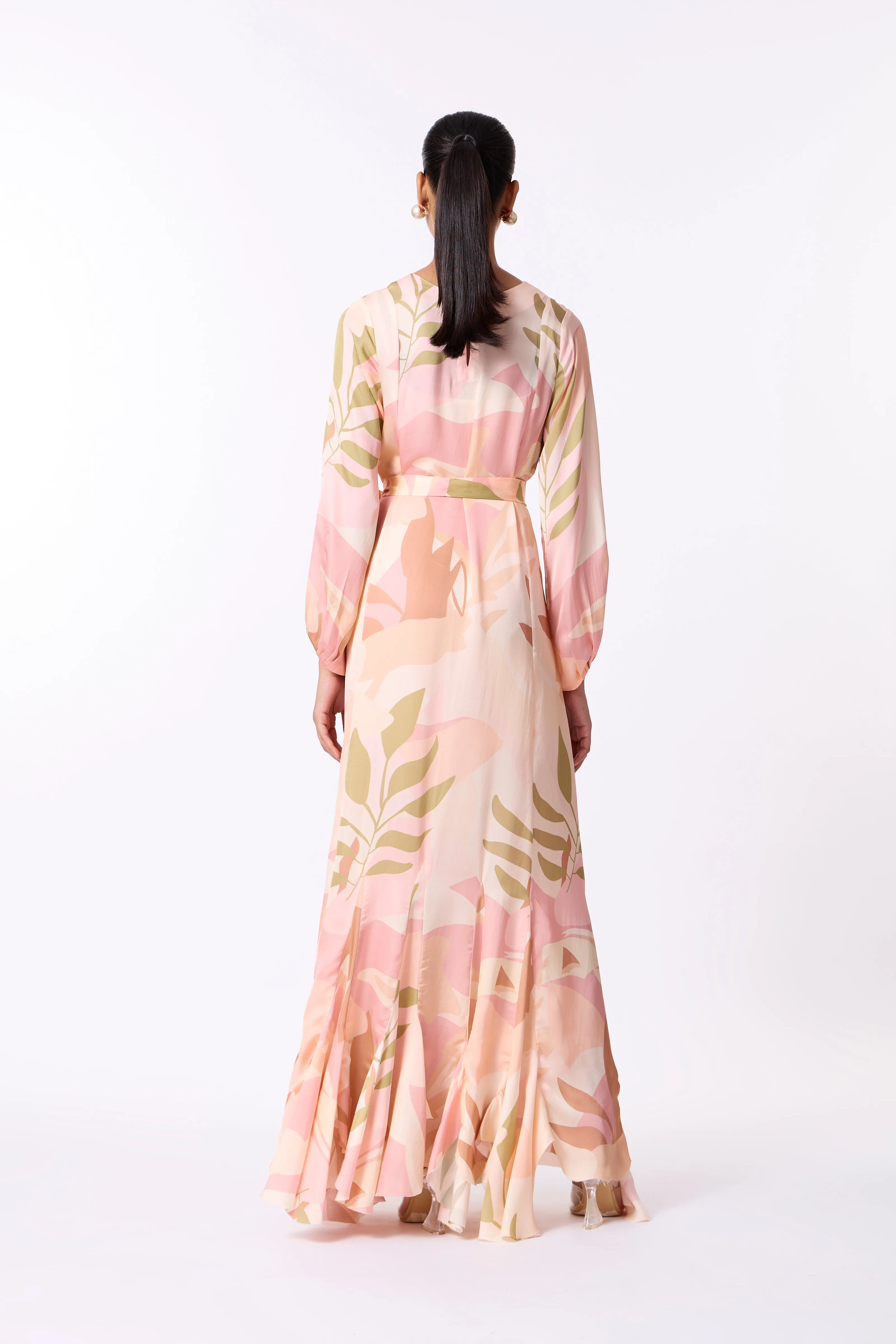 Lillian Dress - Peach, Dull Pink & Taupe