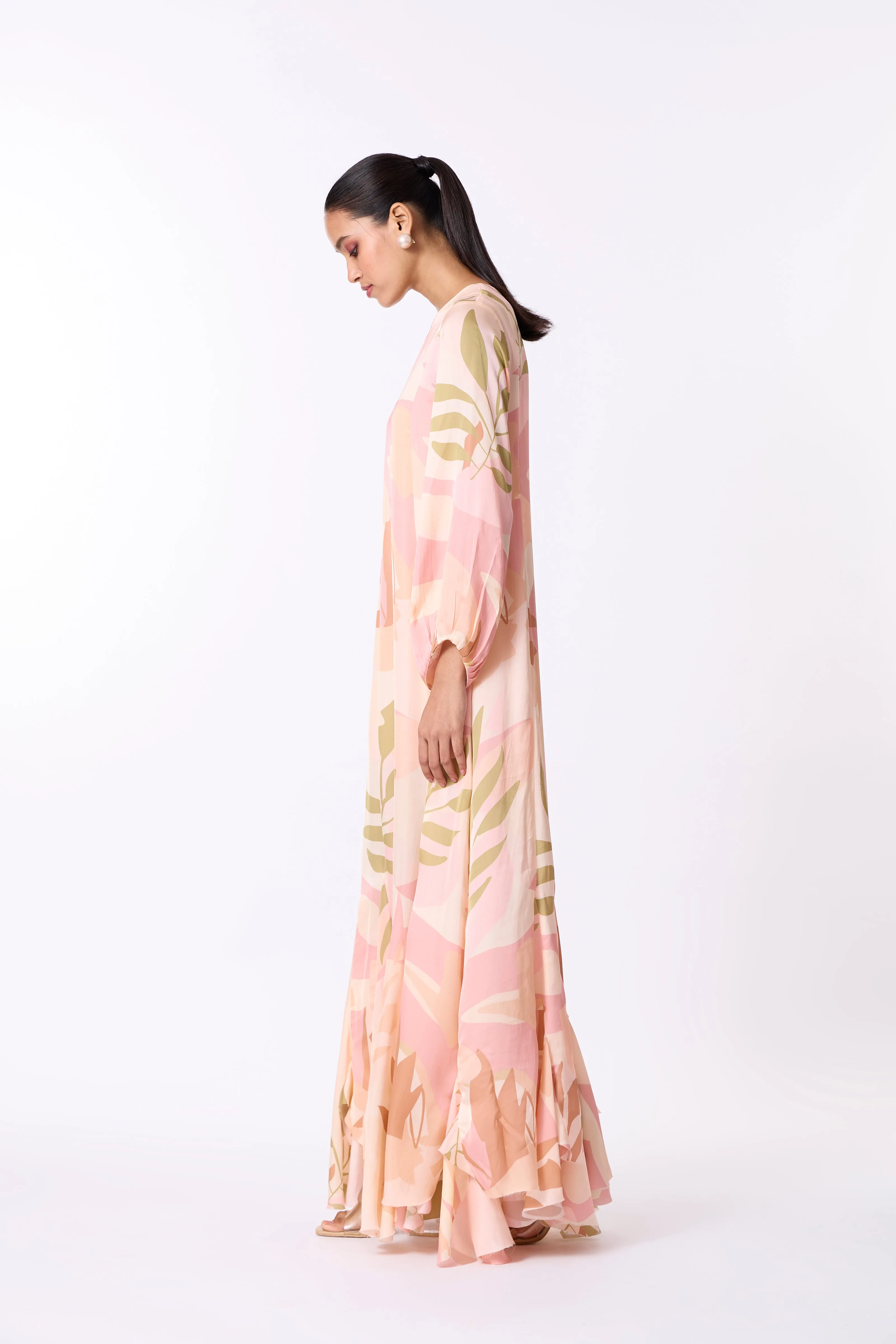Lillian Dress - Peach, Dull Pink & Taupe
