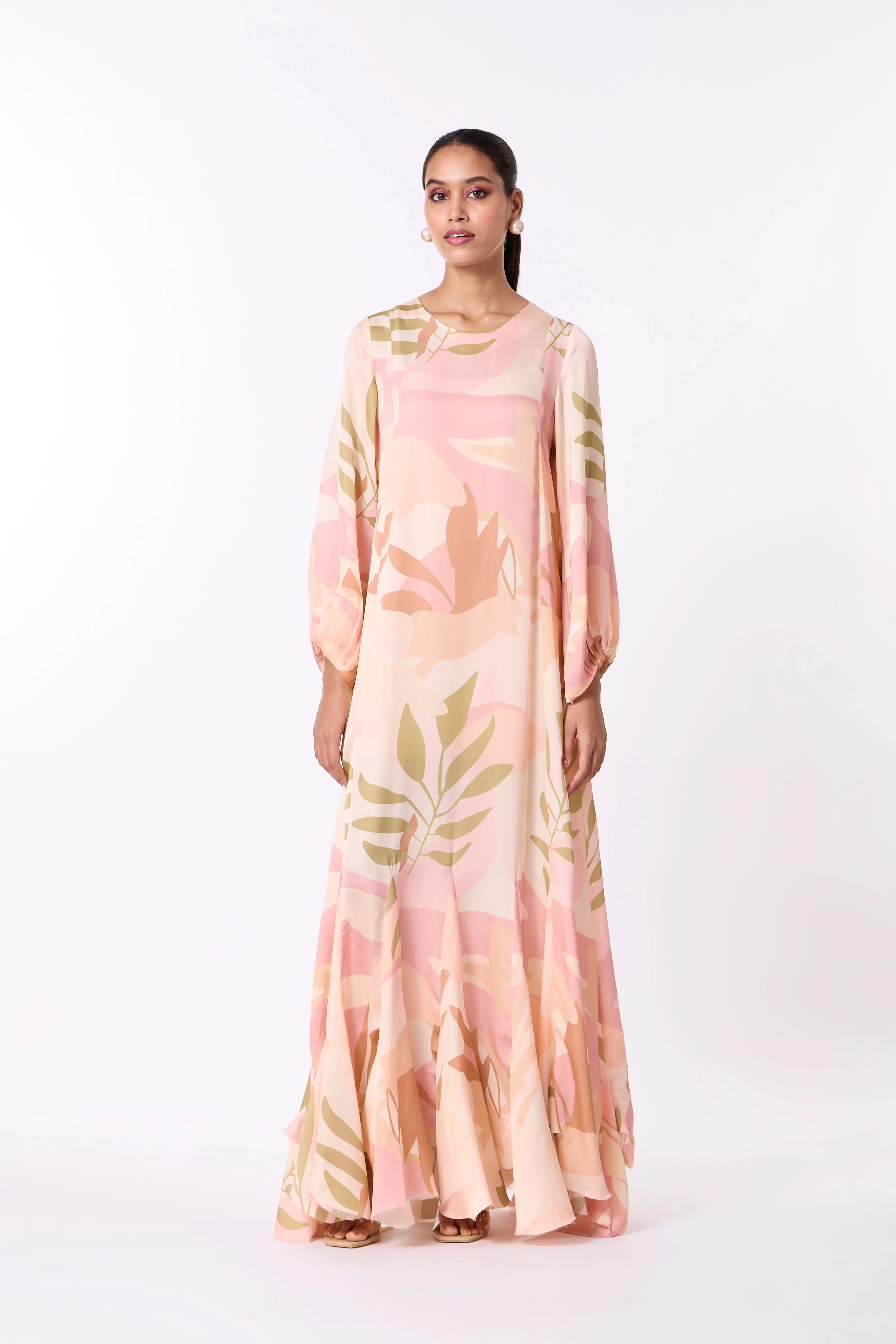Lillian Dress - Peach, Dull Pink & Taupe