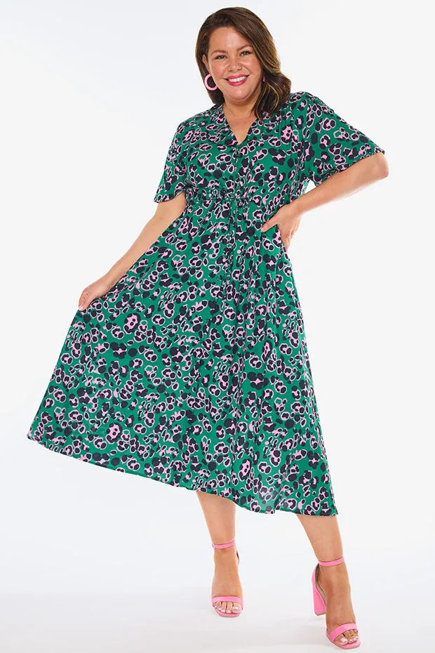 Marley Green Leopard Dress