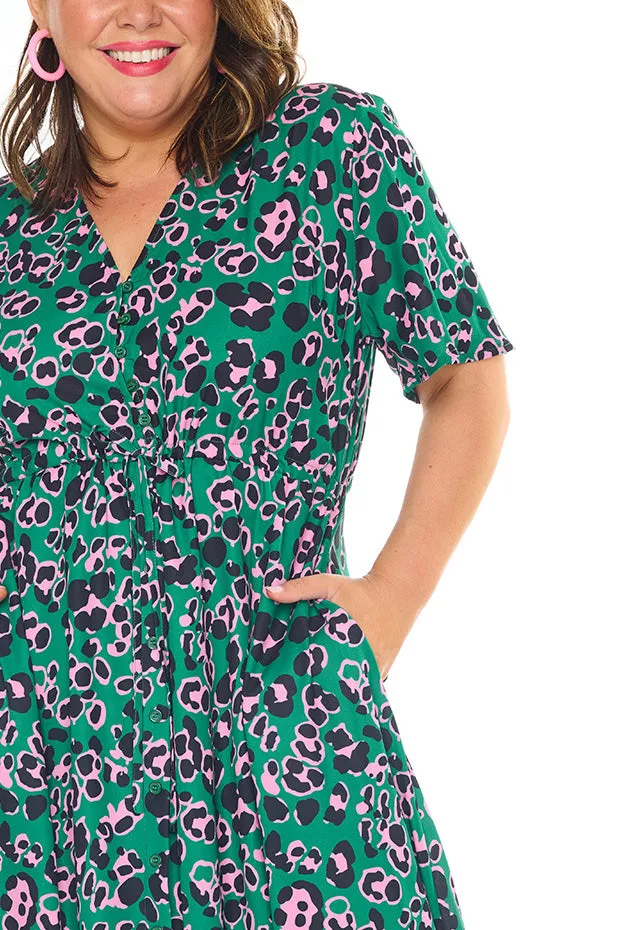 Marley Green Leopard Dress