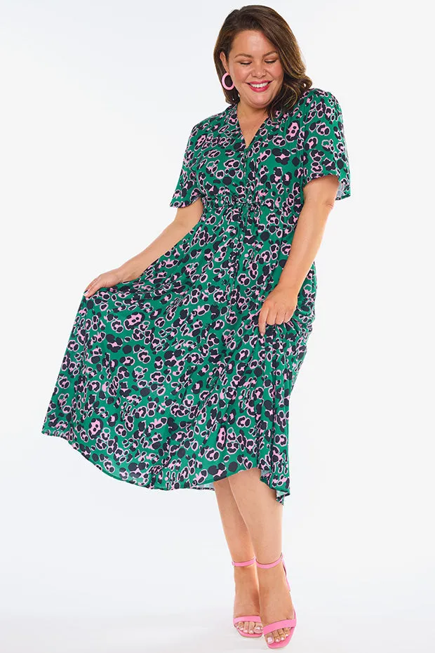Marley Green Leopard Dress