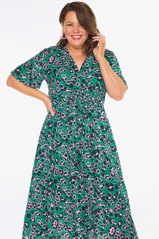 Marley Green Leopard Dress