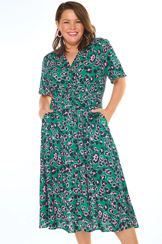 Marley Green Leopard Dress