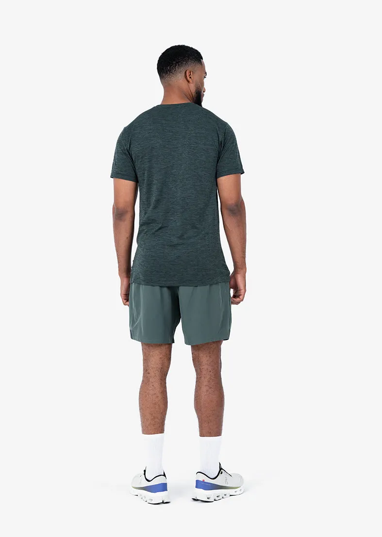 Mens Seamless Tee Khaki Green Melange