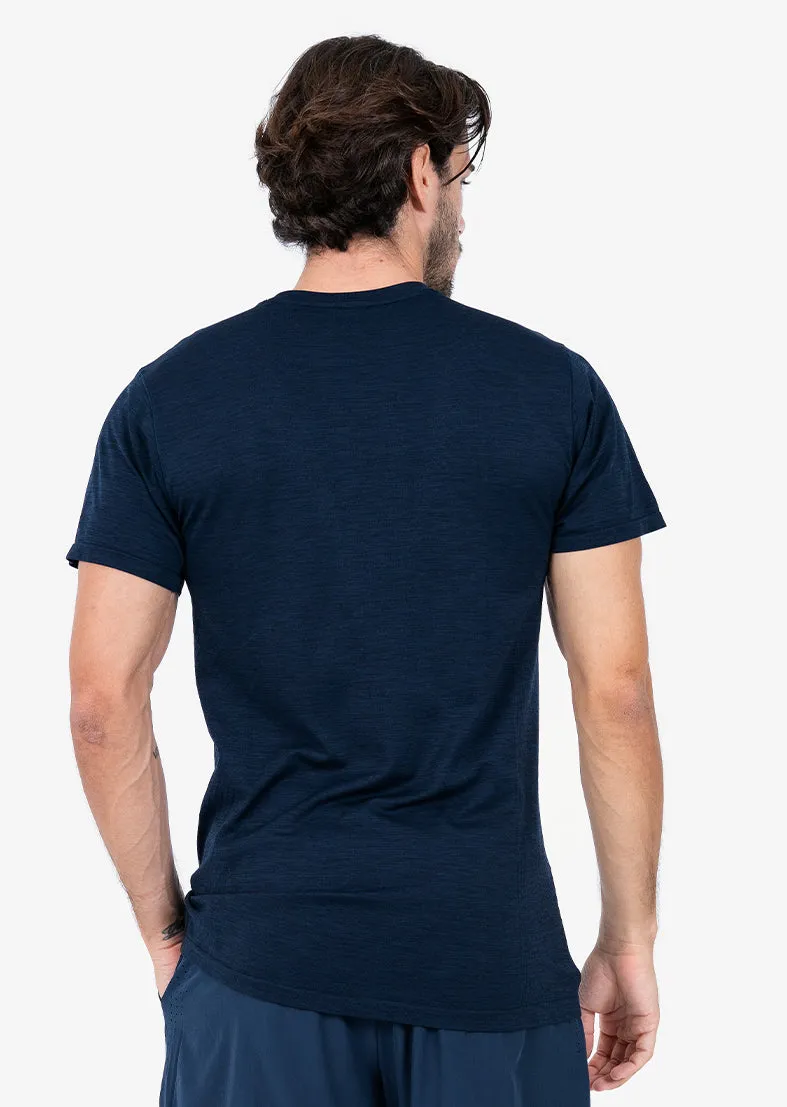 Mens Seamless Tee Navy Melange