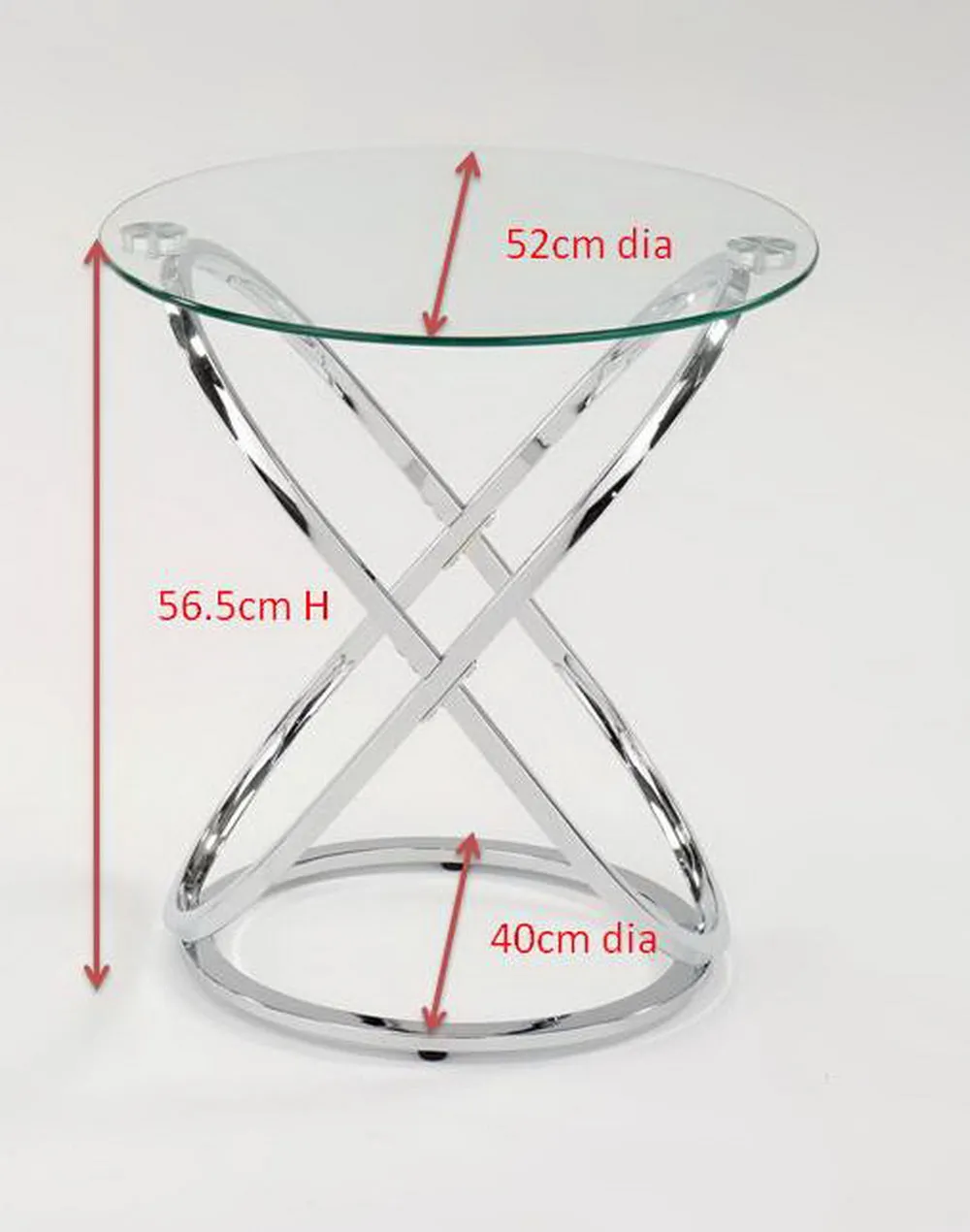 Monarch Clear Glass Round Coffee/Side End Table With Chrome Base
