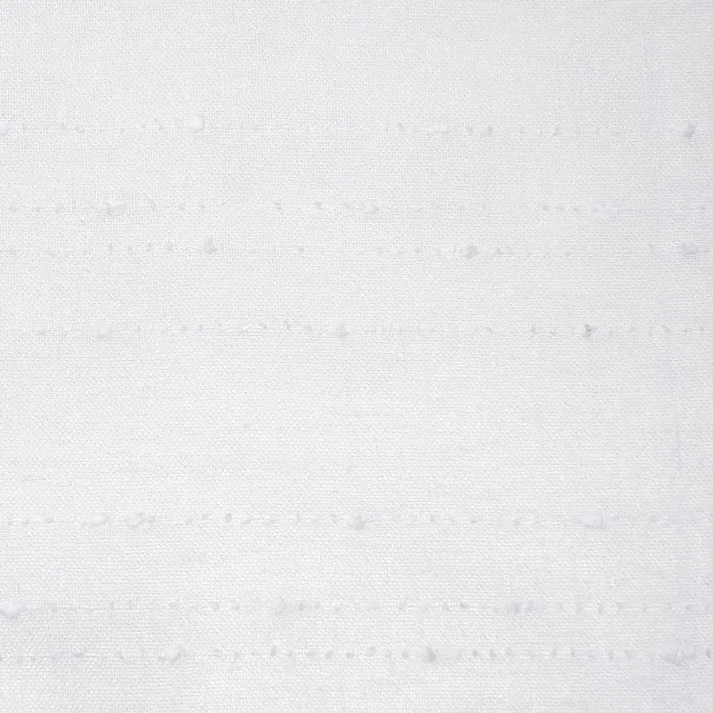 New - 95"x52" Textured Slub Stripe AntiDust Curtain Panel White - Clean Window