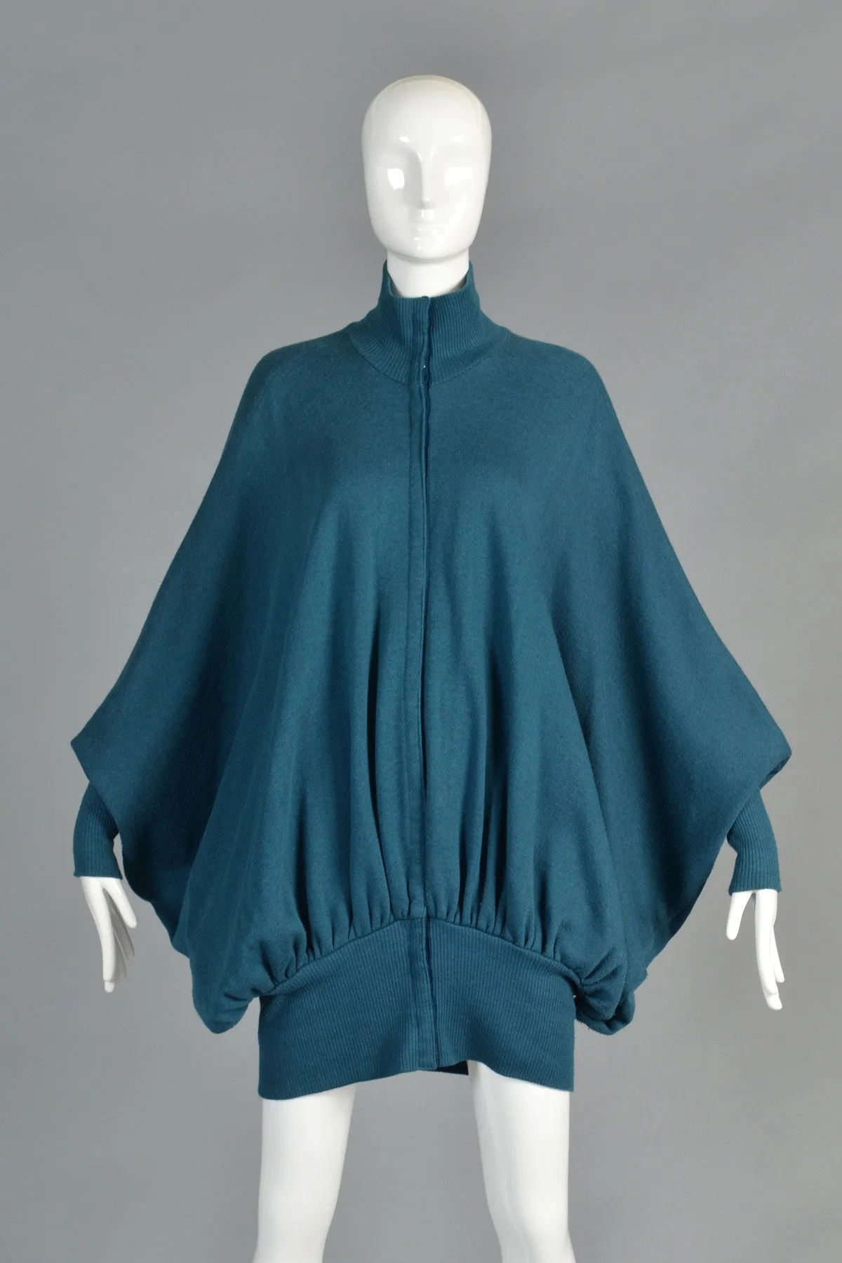 Norma Kamali Avant Garde Draped Batwing Knit Jacket
