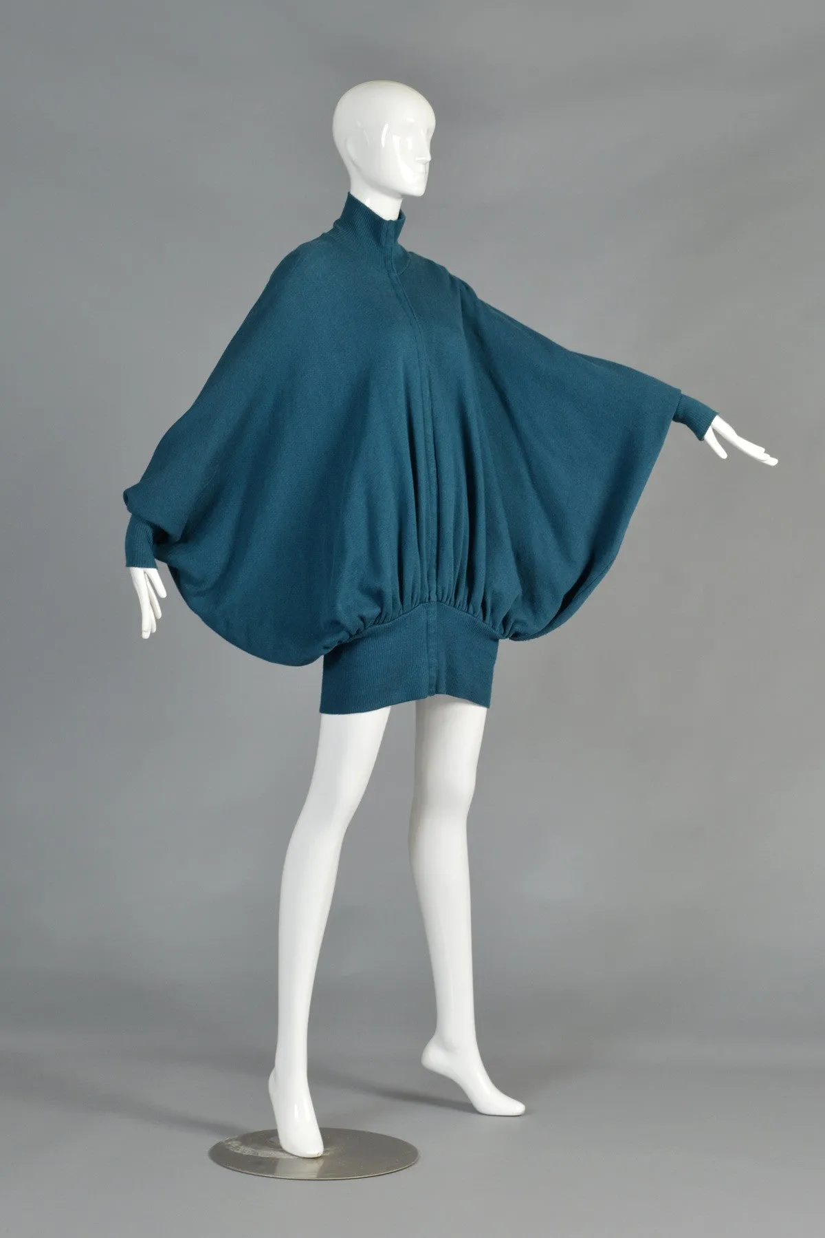 Norma Kamali Avant Garde Draped Batwing Knit Jacket