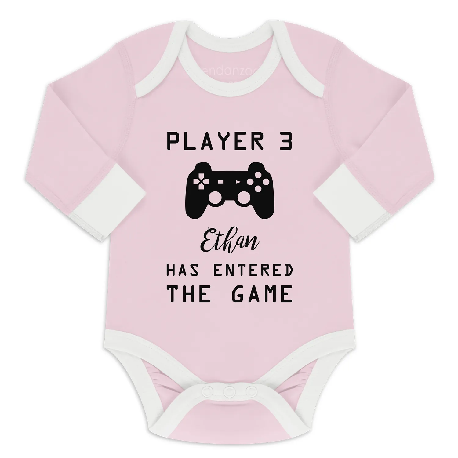 [Personalized] Endanzoo Pregnancy Announcement Organic Long Sleeve Baby Bodysuit - Player 3