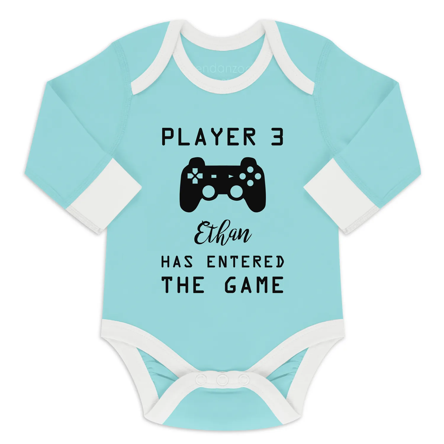 [Personalized] Endanzoo Pregnancy Announcement Organic Long Sleeve Baby Bodysuit - Player 3
