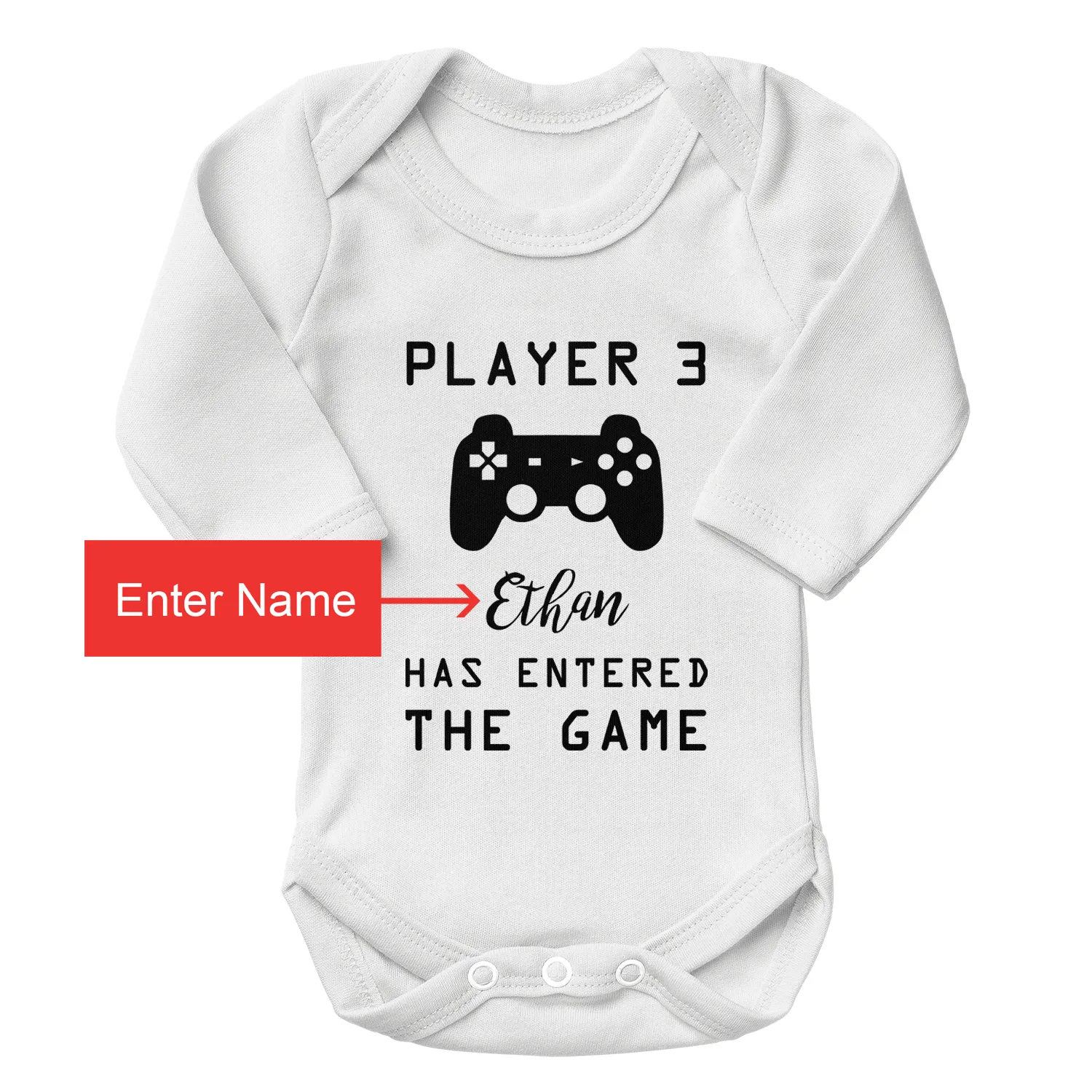 [Personalized] Endanzoo Pregnancy Announcement Organic Long Sleeve Baby Bodysuit - Player 3