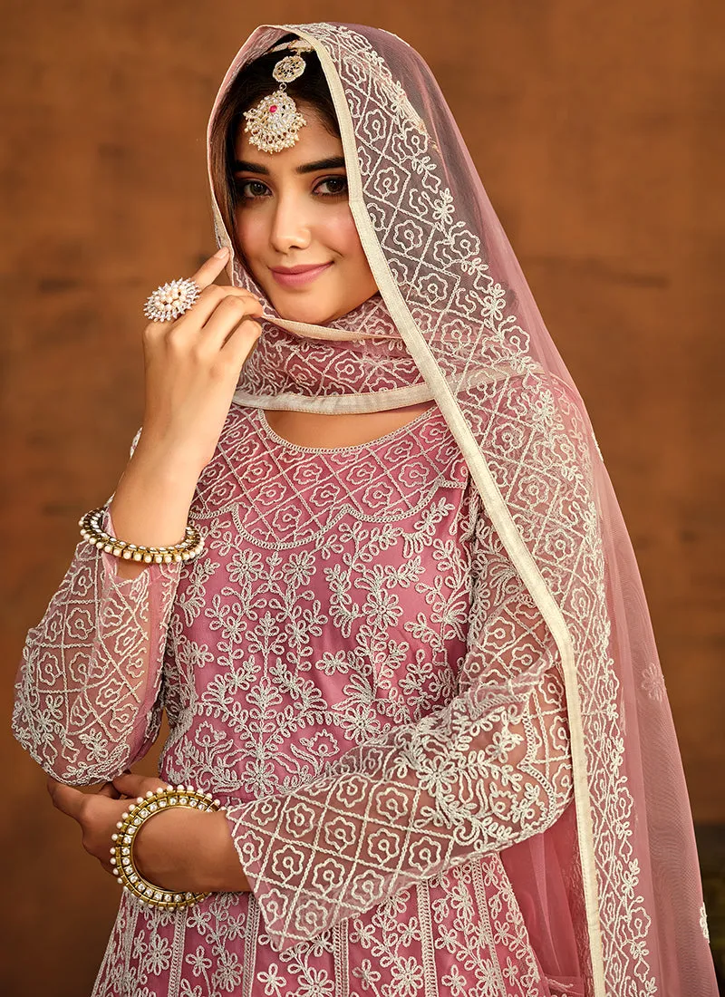 Pink Embroidery Traditional Anarkali Gown