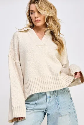Polo Collar Soft Sweater