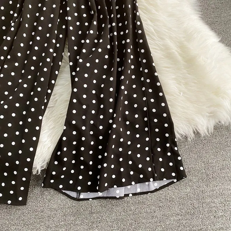 Retro V-Neck Pola Dot Rompers