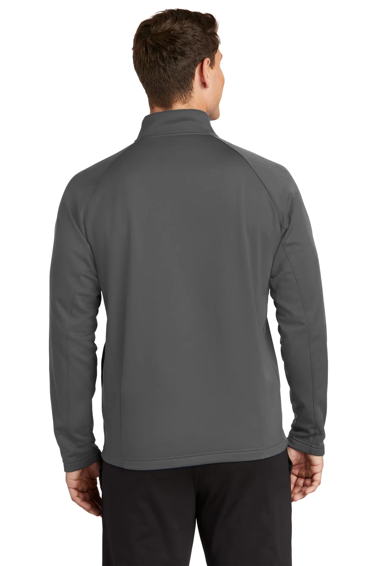 Sport-Tek Sport-Wick Fleece Custom 1/4-Zip Pullovers, Dark Smoke Grey/ Black