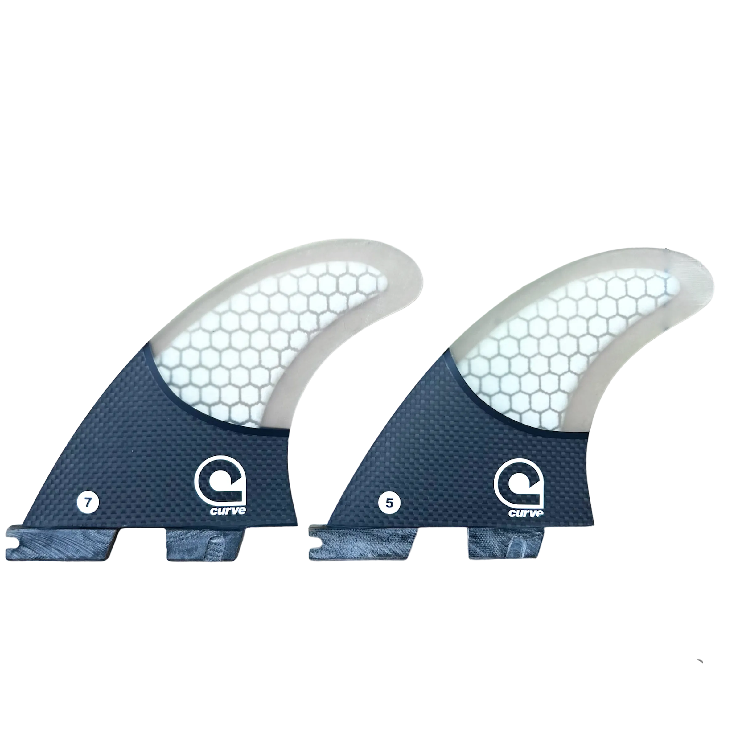 Surfboard Fins L Quad Dual Tab "II" - CARBON BASE