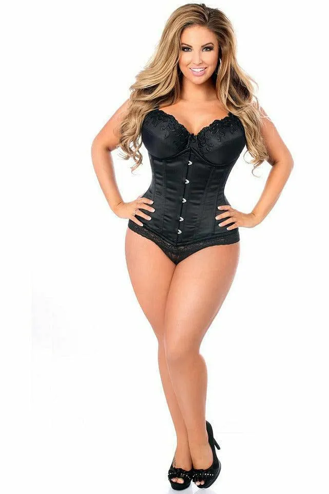 Top Drawer Black Steel Boned Underbust Corset w/Busk Closure