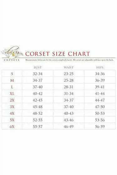 Top Drawer Black Steel Boned Underbust Corset w/Busk Closure