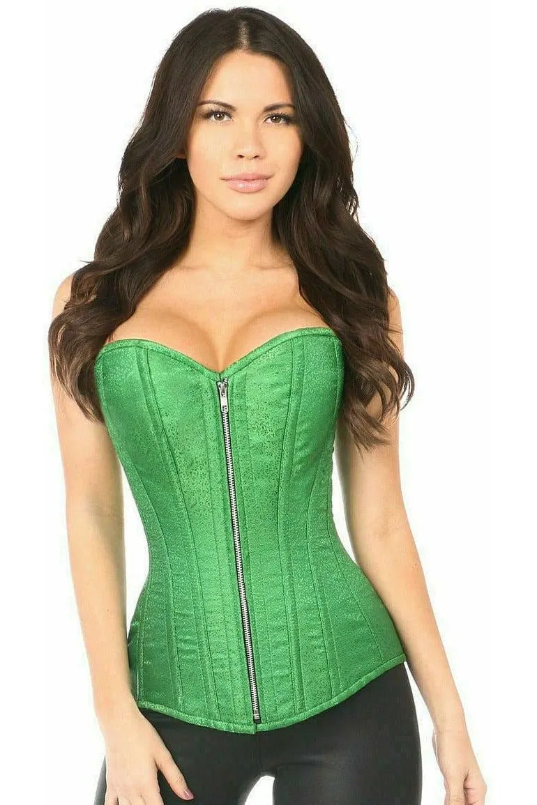 Top Drawer Emerald Green Brocade Steel Boned Corset