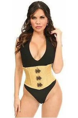 Top Drawer Gold Brocade Steel Boned Mini Cincher w/Clasps