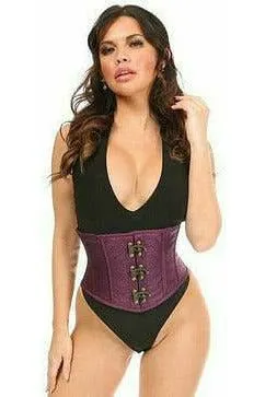 Top Drawer Plum Brocade Steel Boned Mini Cincher w/Clasps