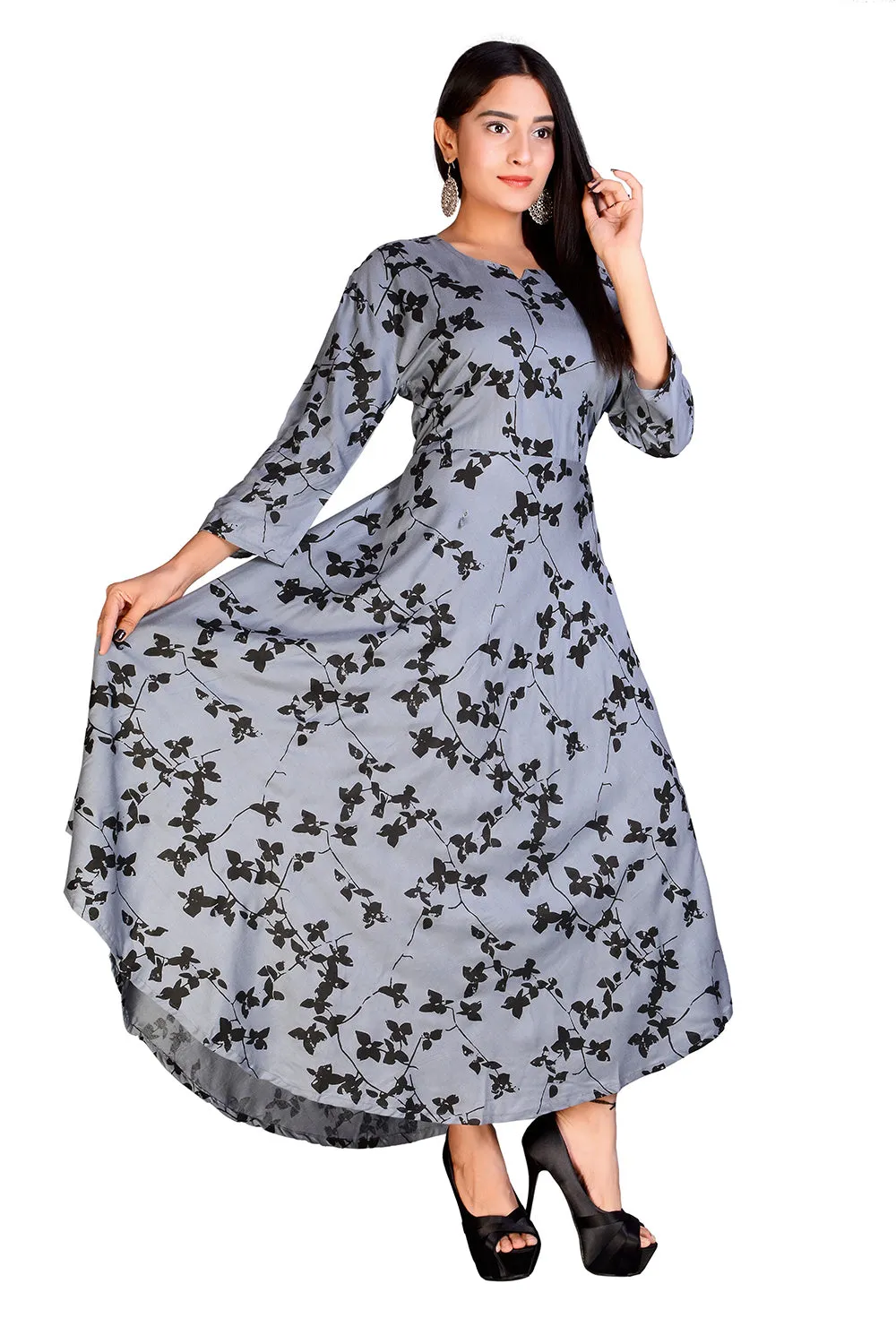 Trendy Printed Fashionable Long Dress
