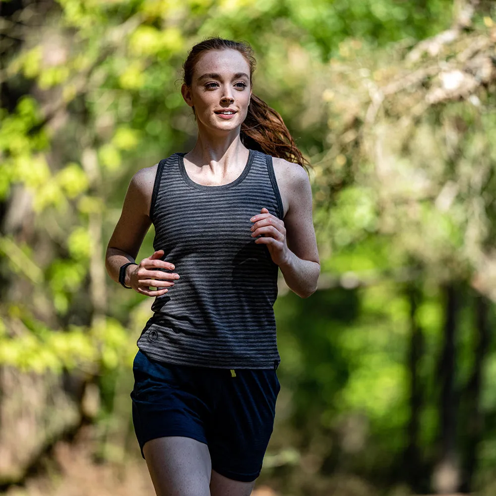Womens Merino 150 Vest (Mini Stripe Smoke/Charcoal)