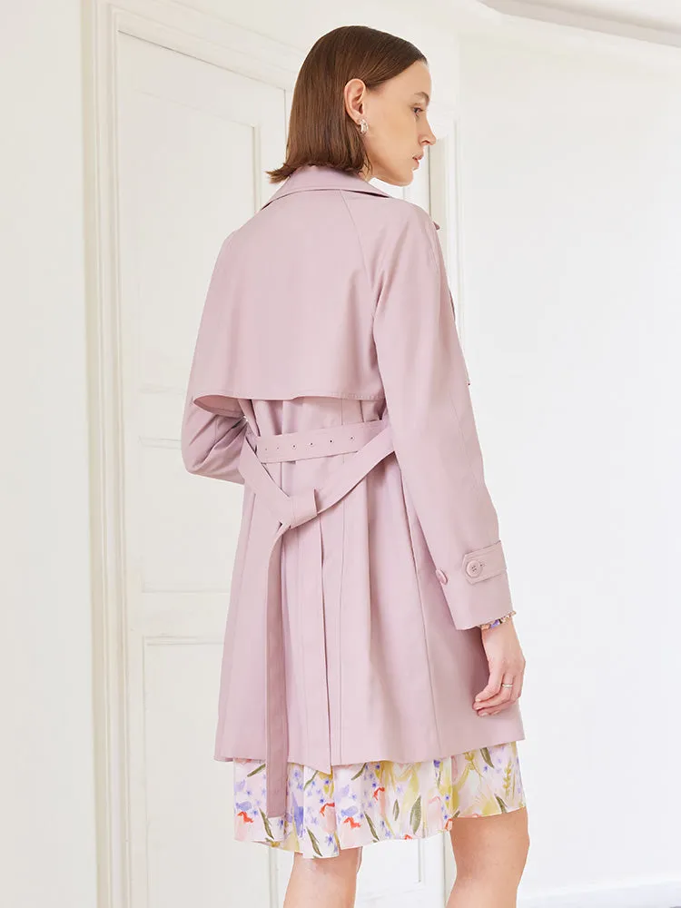 Worsted Woolen Mid-length Women Trench Coat