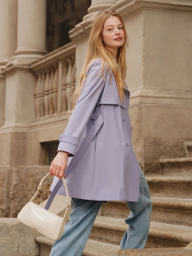Worsted Woolen Mid-length Women Trench Coat