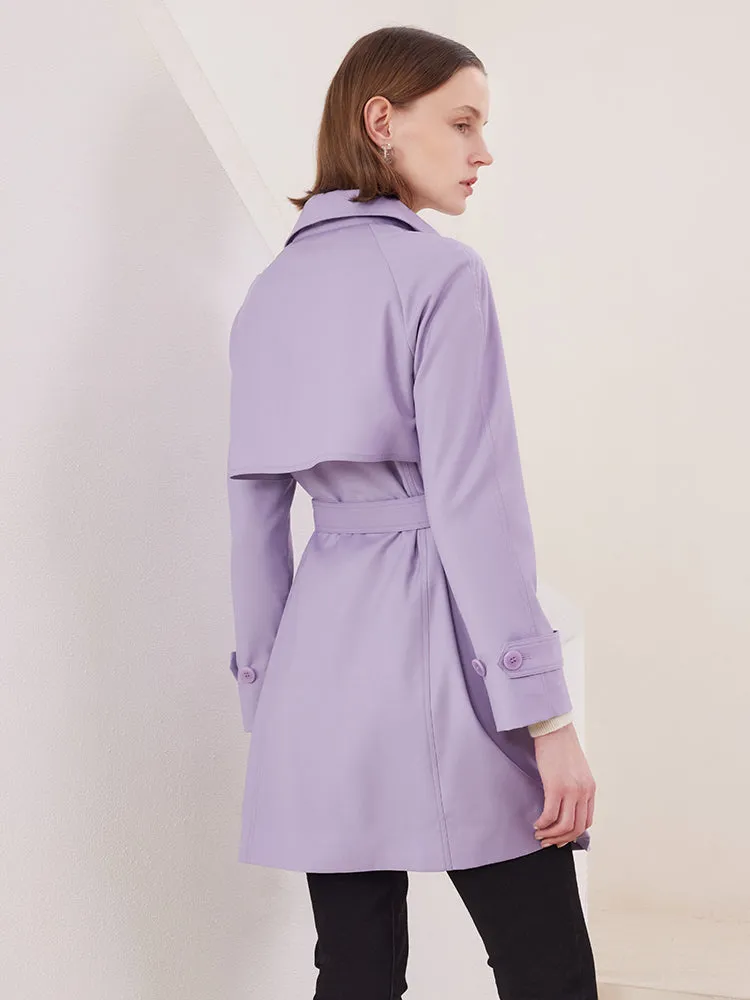 Worsted Woolen Mid-length Women Trench Coat
