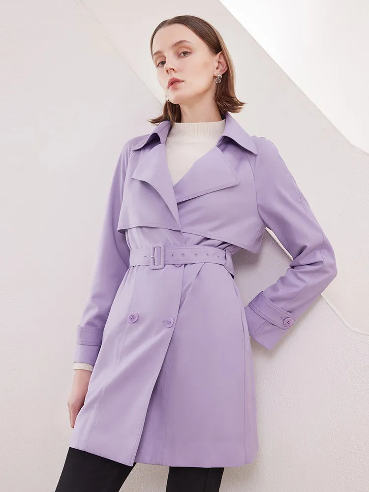 Worsted Woolen Mid-length Women Trench Coat