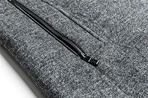 WULFUL Men’s Wool Trench Coat Winter Slim Fit Pea Coat with Free Removable Plaid Scarf